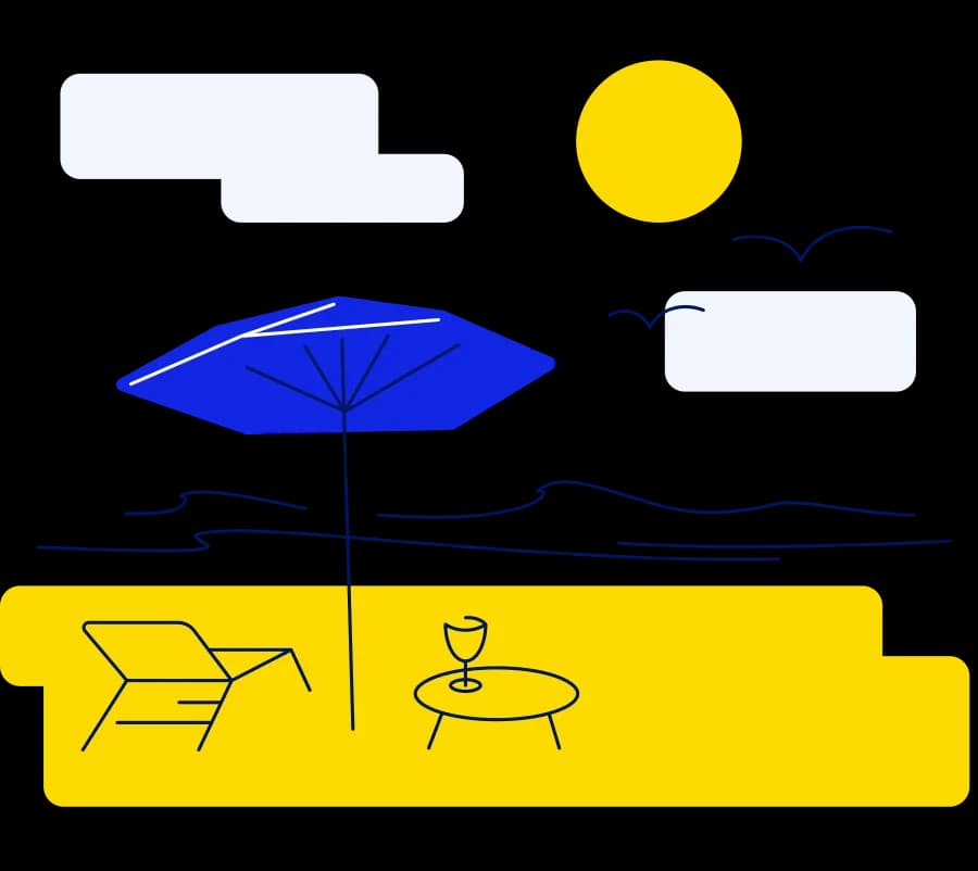 Beach umbrella illustration