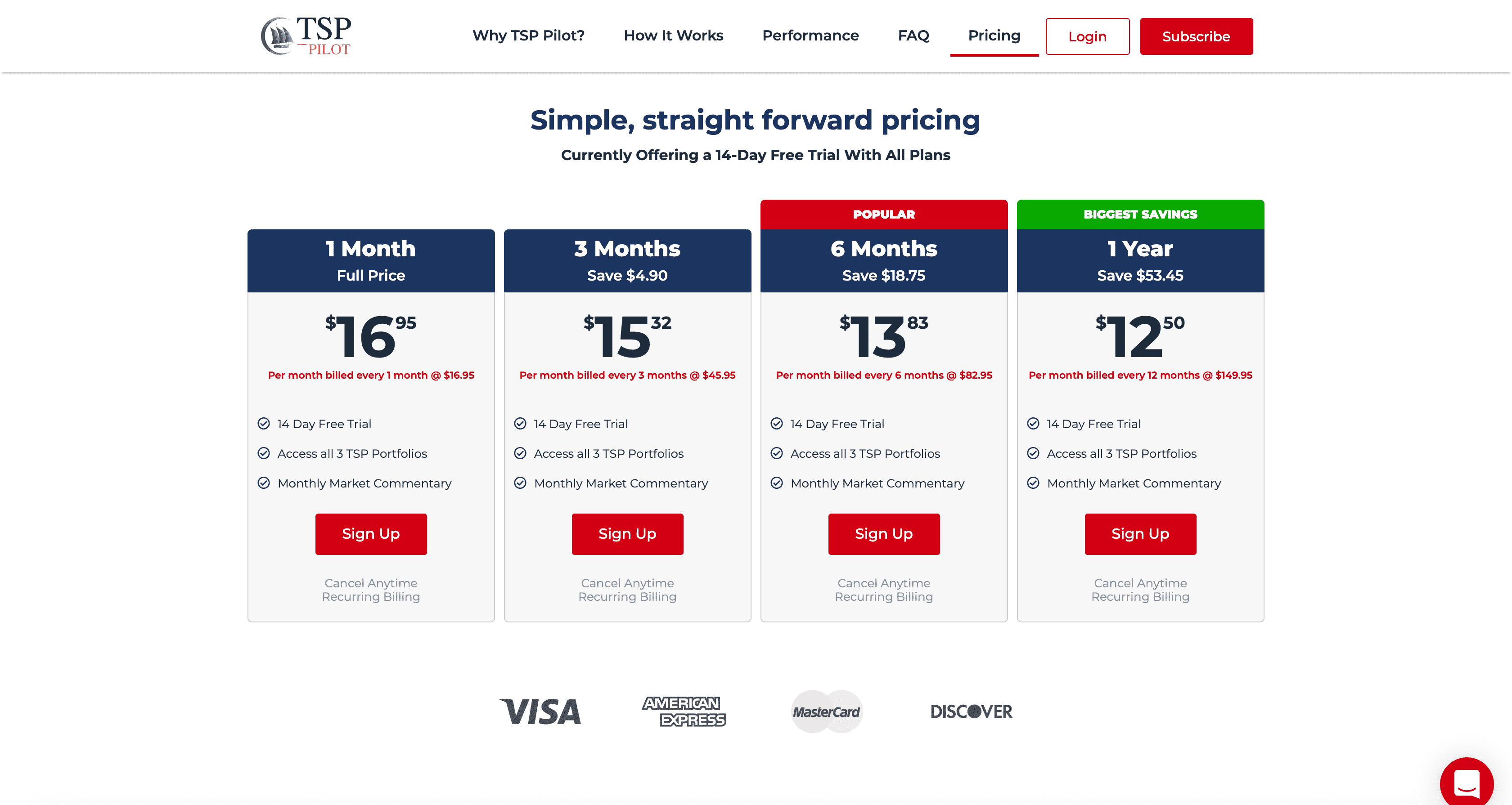 Pricing Page Screenshot